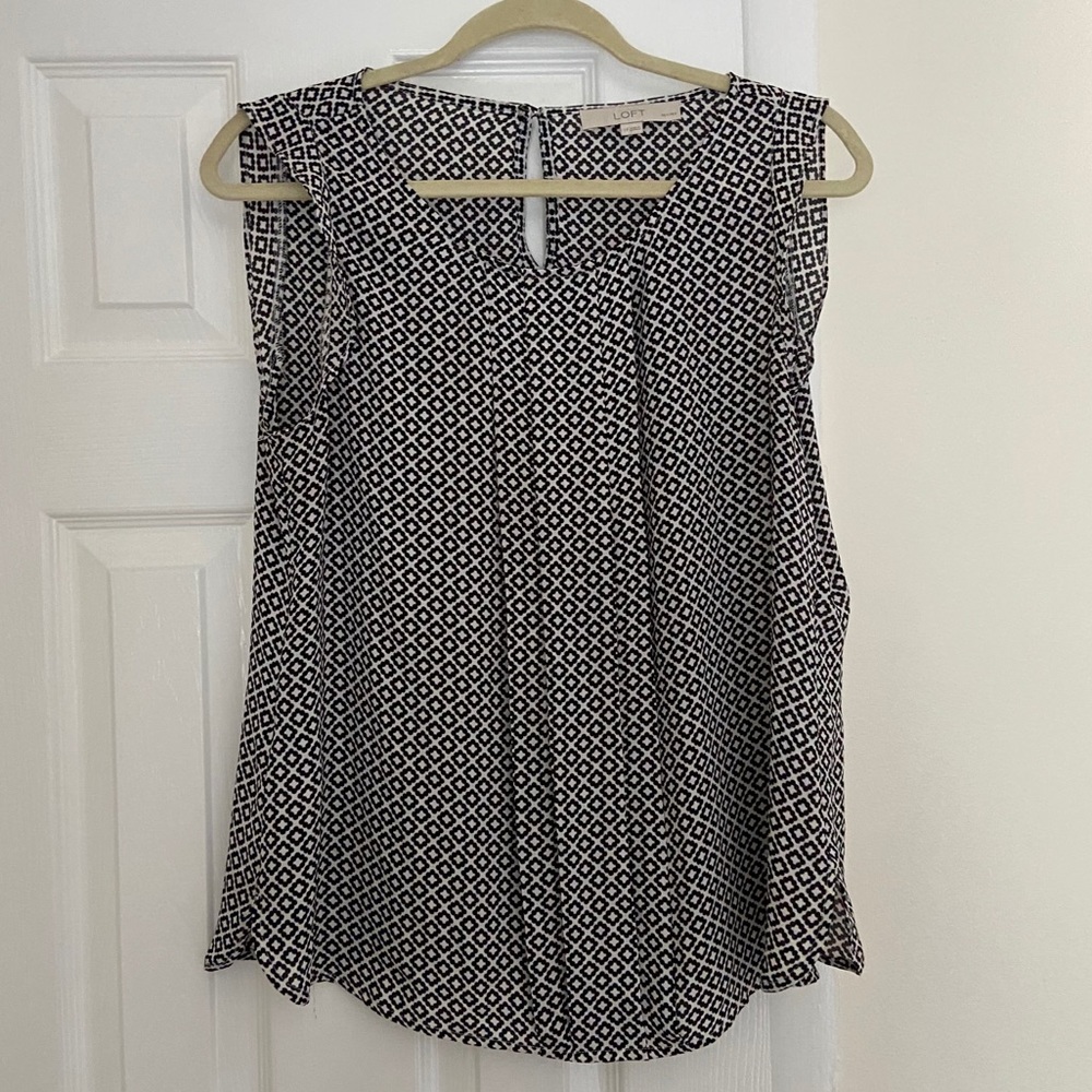LOFT black and white blouse